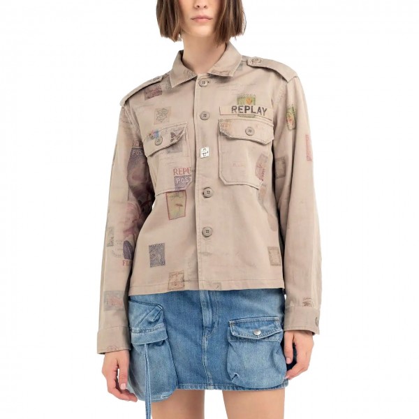 Overshirt Con Stampa Sand Multicolor