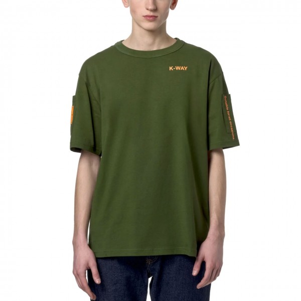 Fantome Sleeve Pocket Green T-Shirt