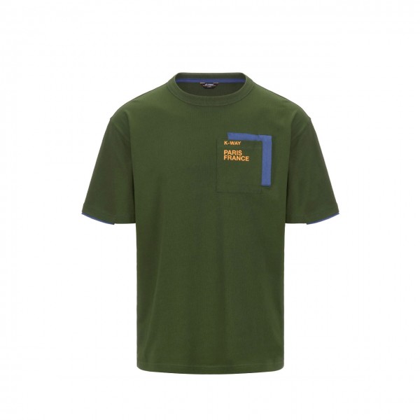 Fantome Contrast Pockets Green T-Shirt