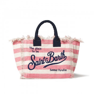 Pink Striped Vanity Bag