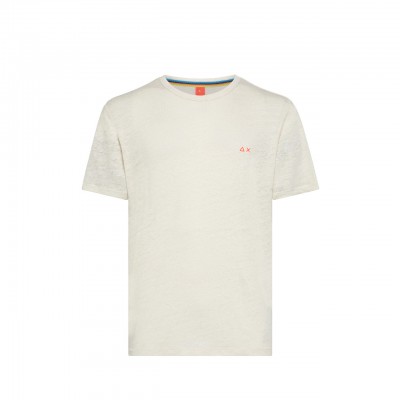 T-Shirt In Lino Bianco
