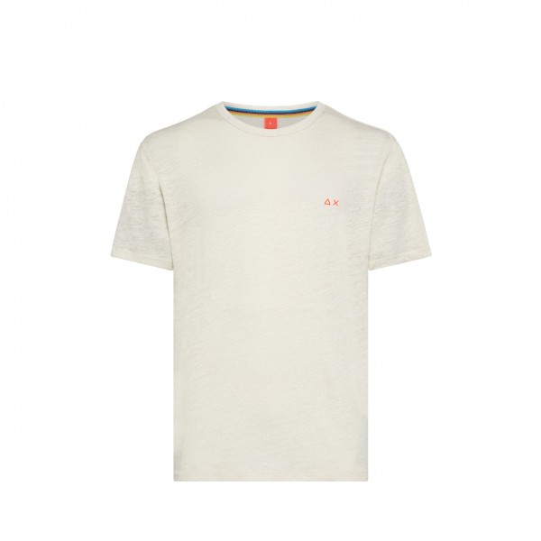 T-Shirt In Lino Bianco