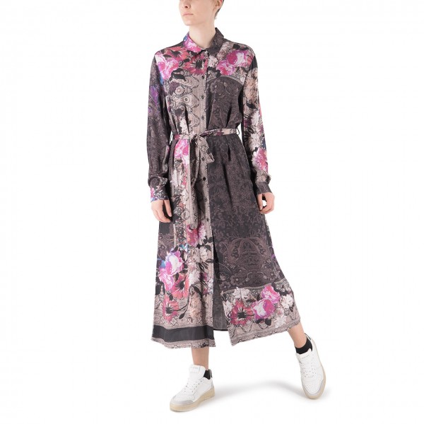 Long shirt dress with floral print