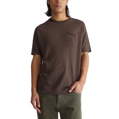 Girolino Brown Linen T-Shirt