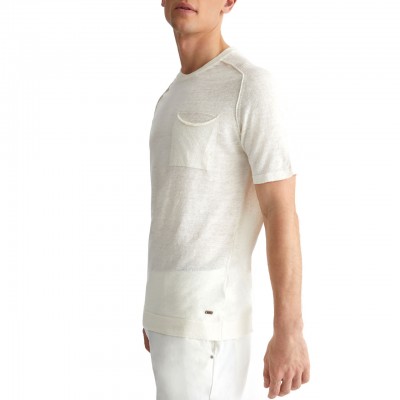 White Girolino Linen T-Shirt