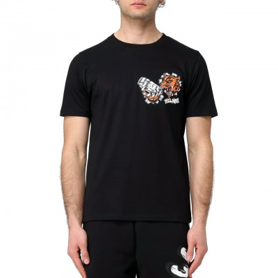 T-Shirt With Black Tiger Print