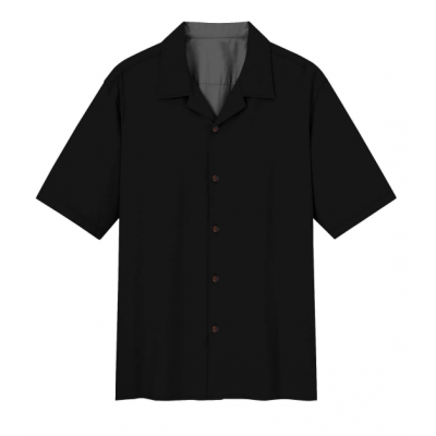 Plain Black Bowling Shirt