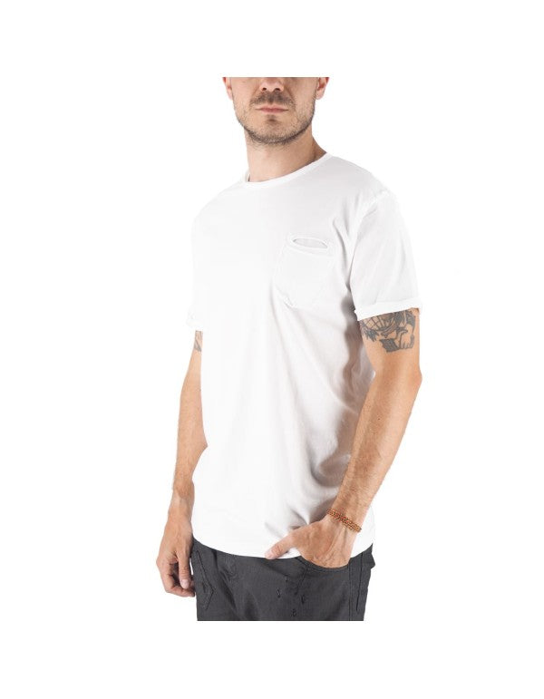 T-Shirt Girocollo 100% Cotone Con Taschino Shiro