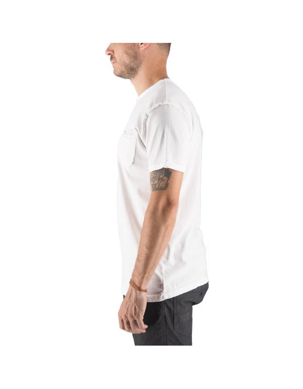 T-Shirt Girocollo 100% Cotone Con Taschino Shiro