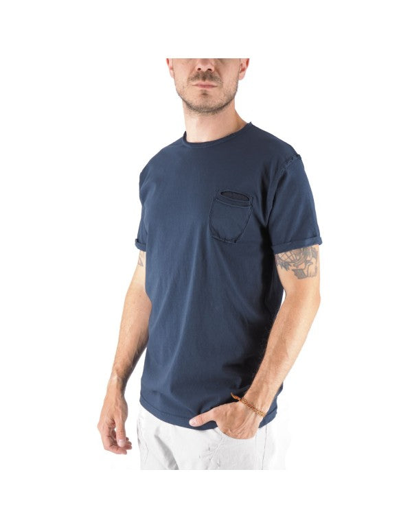 T-Shirt Girocollo 100% Cotone Con Taschino Shiro