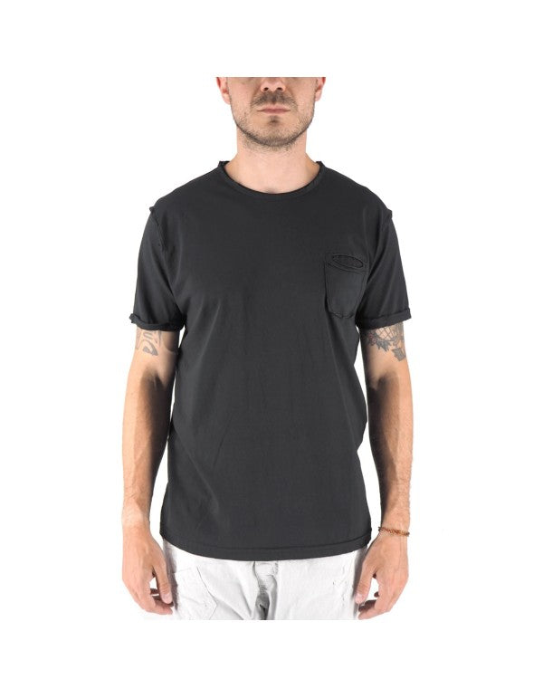 T-Shirt Girocollo 100% Cotone Con Taschino Shiro