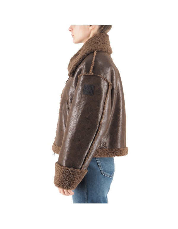 Giacca In Shearling Tabacco
