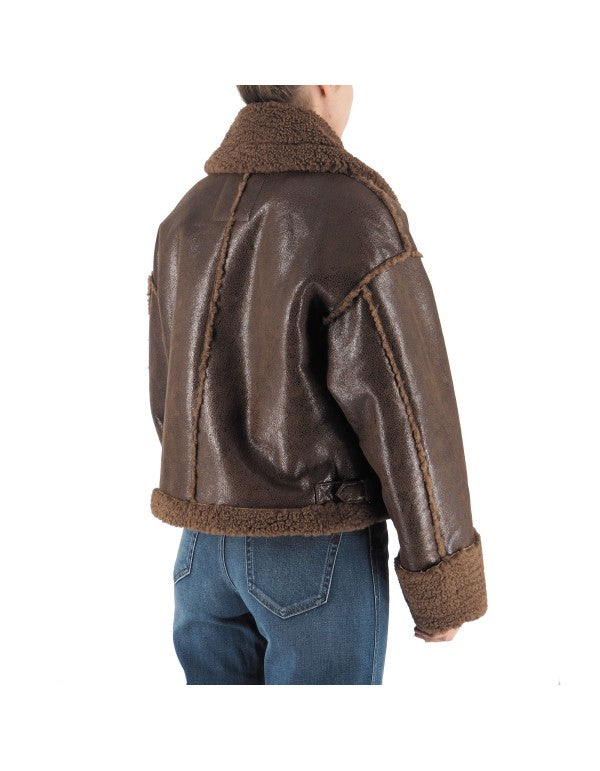 Giacca In Shearling Tabacco