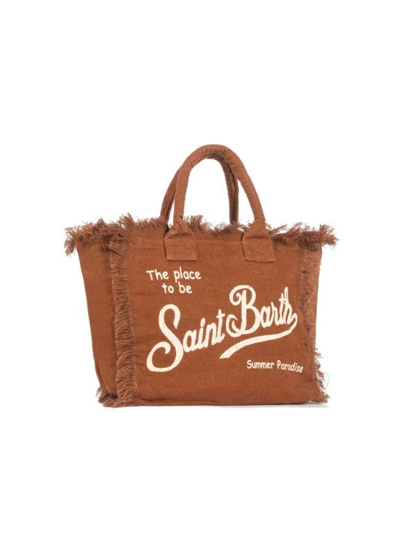 Brown Linen Vanity Bag