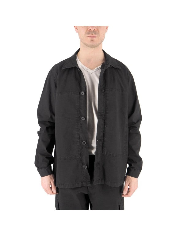 Black Gabardine Overshirt
