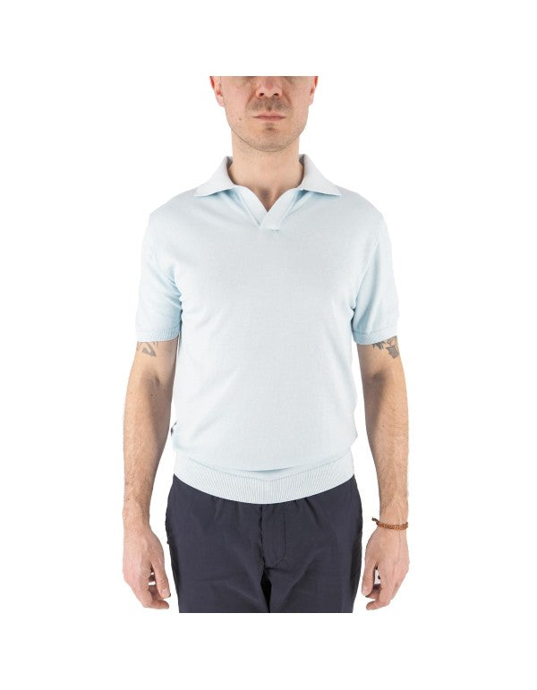 Polo In Maglia 100% Cotone Alassio Acqua Marina