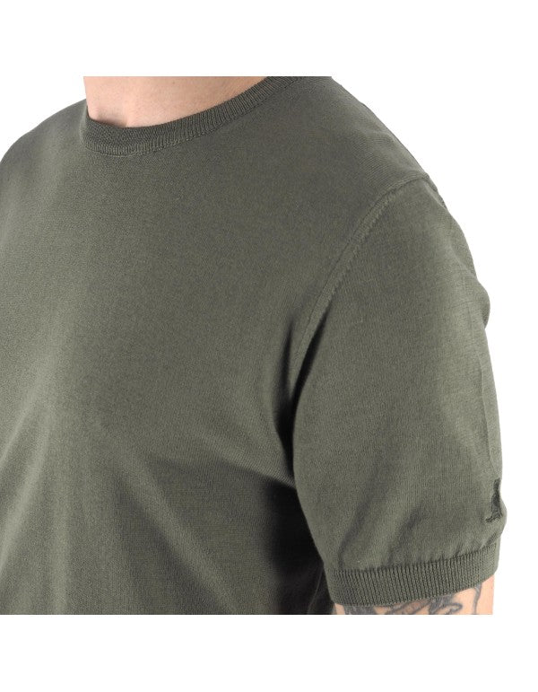 T-Shirt In Filo 100% Cotone Monterosso Militare
