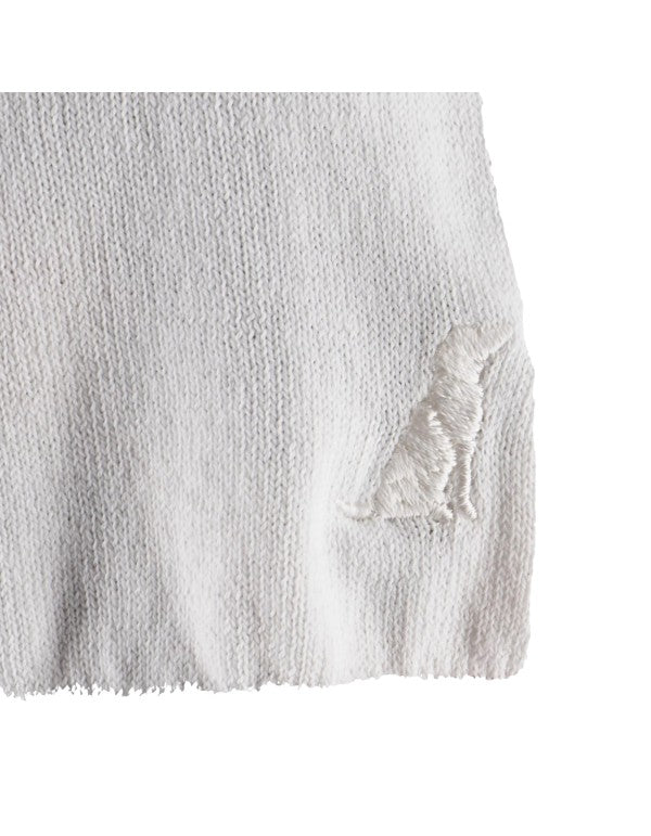 T-Shirt In Filo 100% Cotone Monterosso Panna