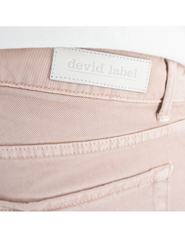 Pantalone In Bull Di Cotone Cipria