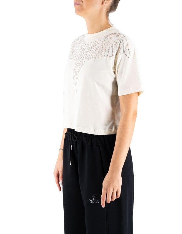 T-shirt In Jersey Piume Glitter Latte