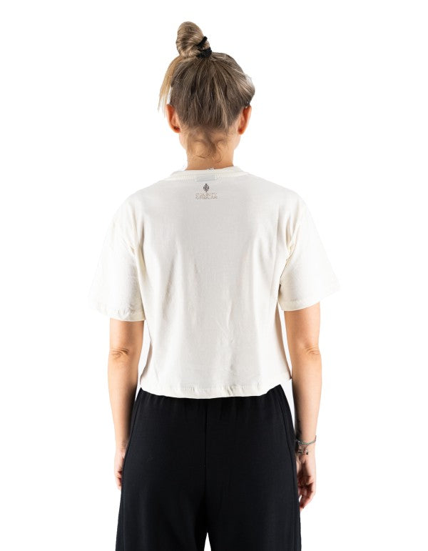 T-shirt In Jersey Piume Glitter Latte