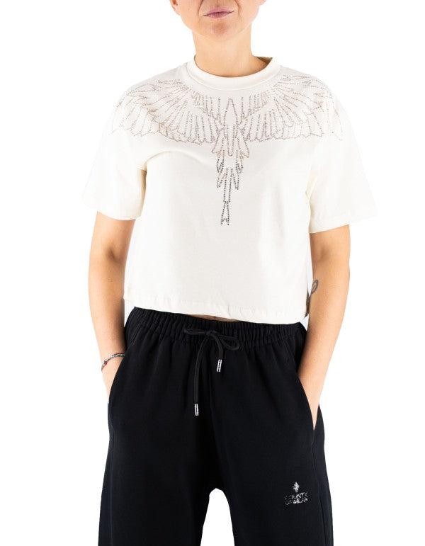 T-shirt In Jersey Piume Glitter Latte