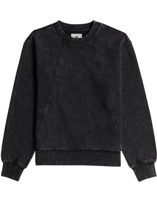 Felpa Washed A Line Script Sw Wmn Dk Black Smokey Gd