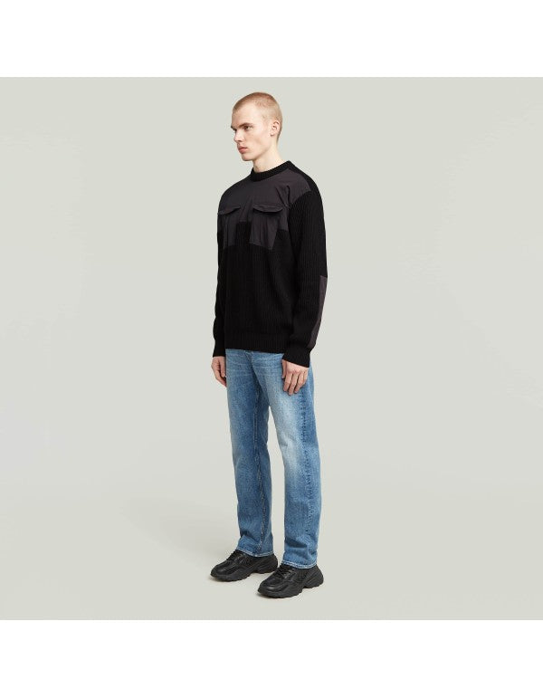 Woven Mix R Knit Dk Black Shirt