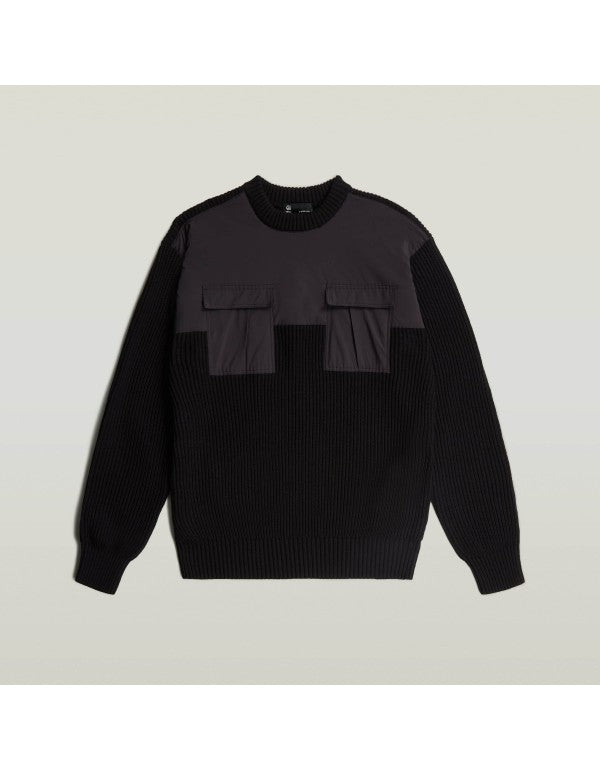 Woven Mix R Knit Dk Black Shirt