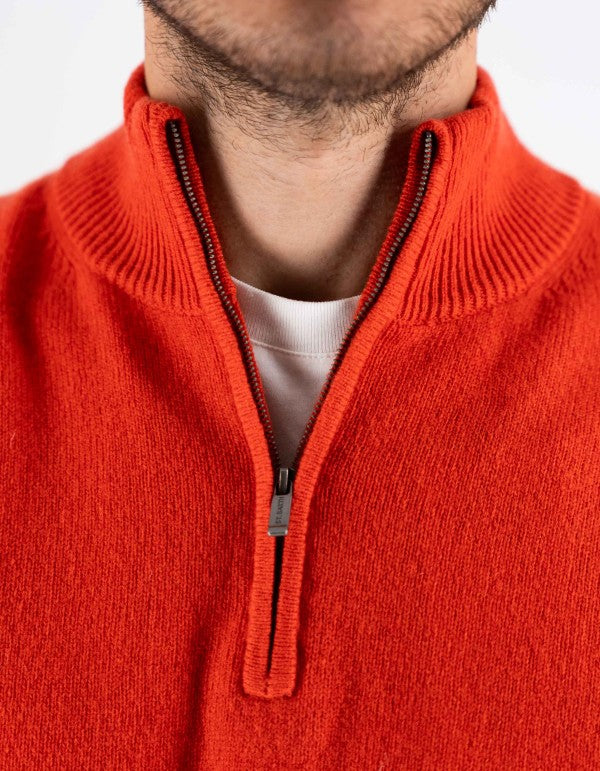 Maglia Jermyn Lambswool Zip Orange