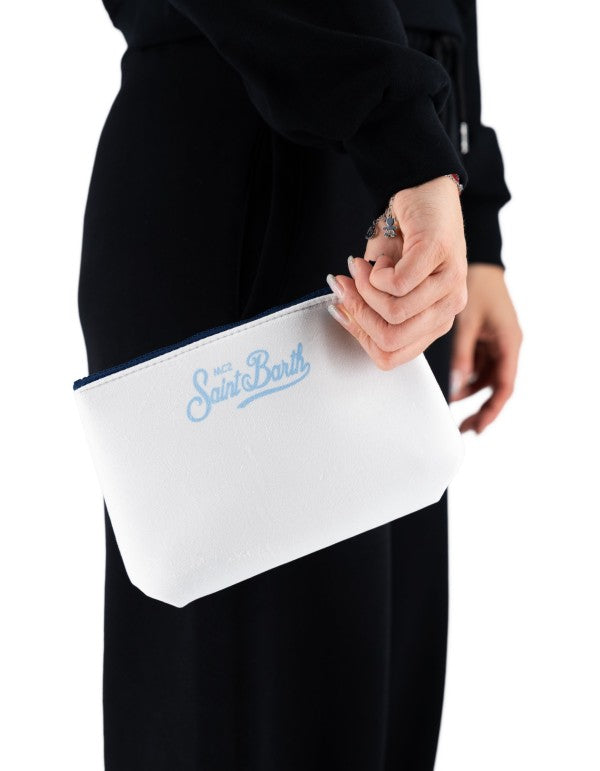 Aline Wool Effect Cortina Habituè clutch bag