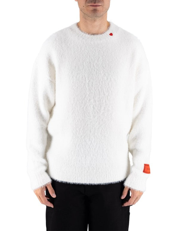 Offwhite Sweater With Embroired On Neck Anche Patch Off White