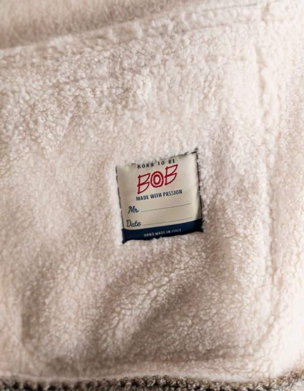 Suede Jacket with Knitted Sleeves