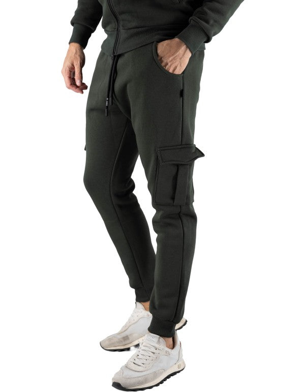 Basic Cargo Sweatpants Man Military