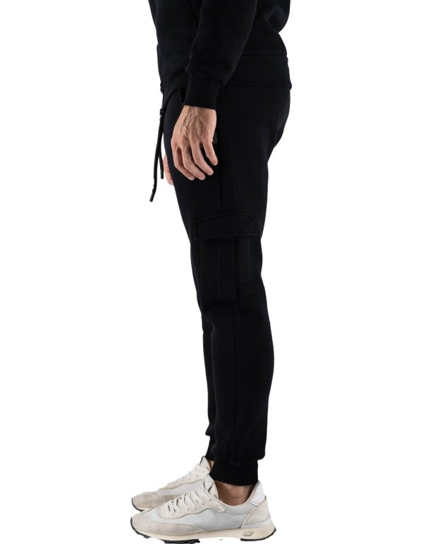 Basic Cargo Sweatpants Man Black