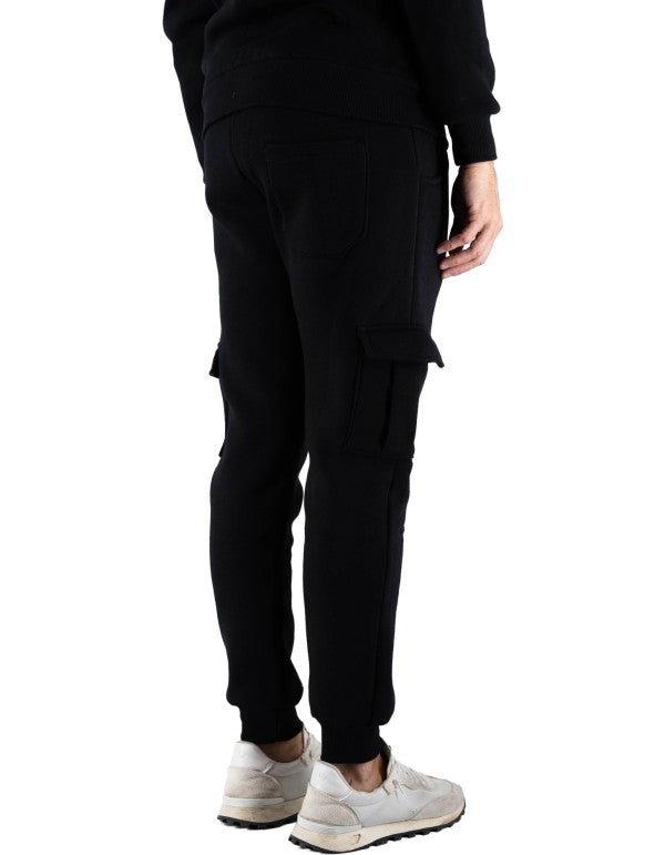 Basic Cargo Sweatpants Man Black