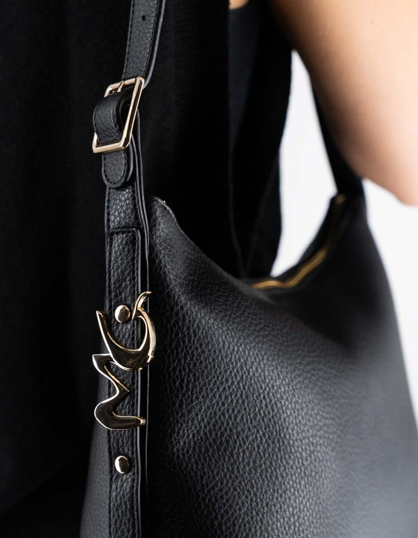 Hobo Bag Mg Lettering Black