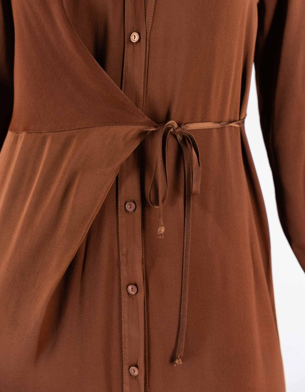 Cognac Long Sleeve Chemisier