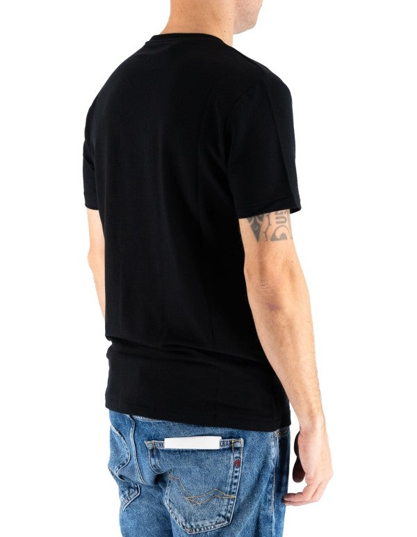 T-shirt Uomo Ralph Lauren Nera in Cotone Morbido con Logo Gommato