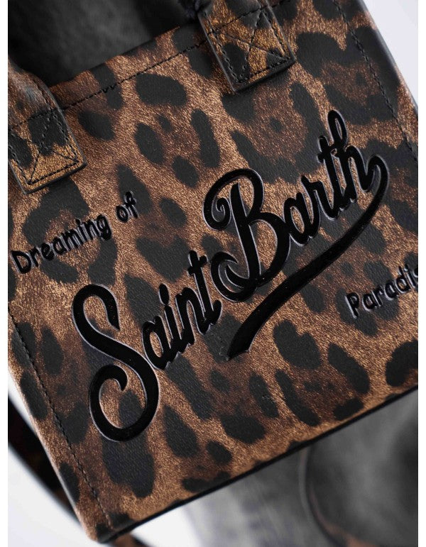 Mini Vanity Bag In Leo Print Leather