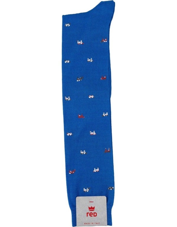 Calza Lunga Uomo Stampa Mucca Genziana