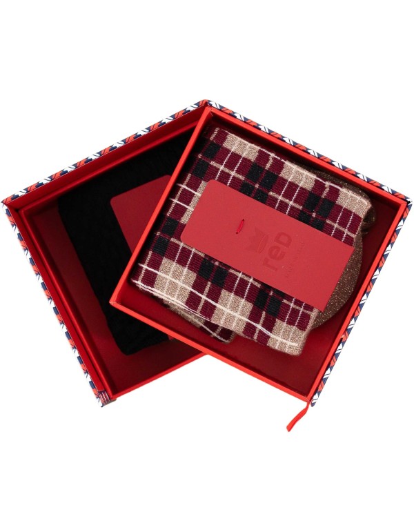 Kit Calze Donna Tartan + Goffrata Nera