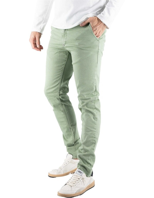 Pantalone Mirtos Skinny Verde Polvere