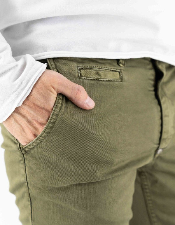 Pantalone Mirtos Skinny Verde Army