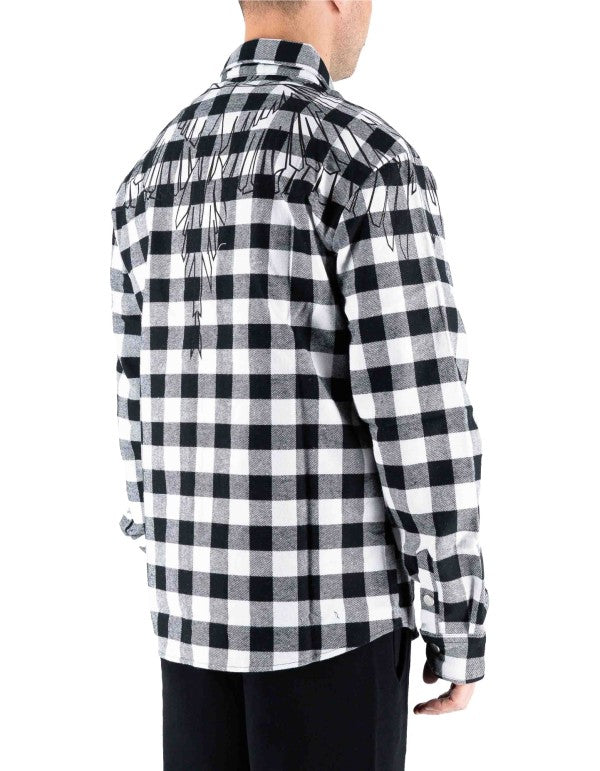 Black/White/Grey Check Flannel Shirt