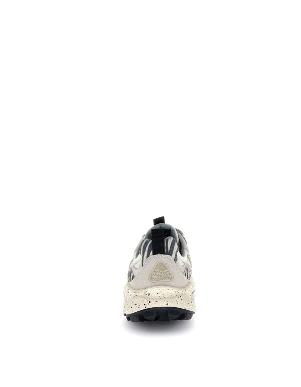 Yamano 3 Uni Suede/nylon/animal print sneaker Off White-black White.