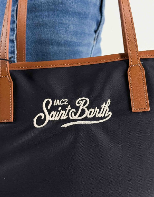 City Bag Mid Nylon Shoulder Bag Black 0018 Emb