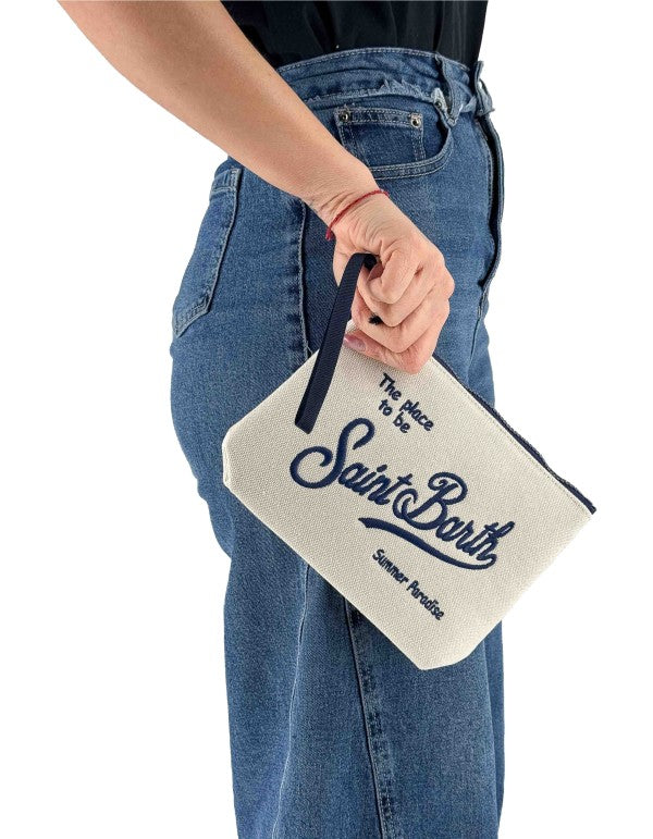 Aline Canvas Clutch Ecrù 1161 Emb