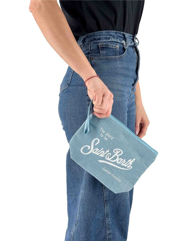 Aline Linen Clutch 31 Light Blue