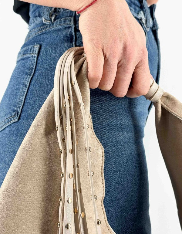 Borsa Sac Bag Frange Avorio Ma148